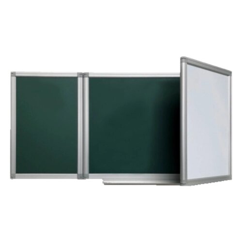 Доска магнитно-маркерно-меловая BoardSYS ТЭ#300К, зеленый/серебристый от компании М.Видео - фото 1