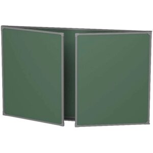 Доска школьная магнитно-меловая 100х300 см, BoardSYS, трехэлементная, зеленая, с полочкой