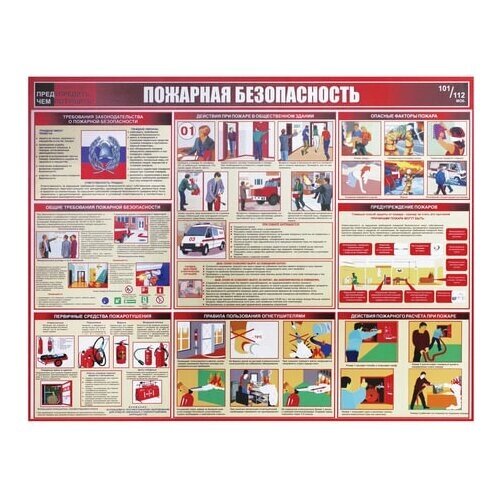 Доска-стенд информационная "Пожарная безопасность" (910х700 мм), пластик от компании М.Видео - фото 1