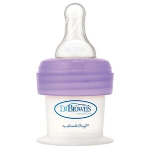 Dr. Brown's Бутылочка полипропиленовая с узким горлом для глубоко недоношенных детей First Feeders, 15 мл, с рождения, сиреневый