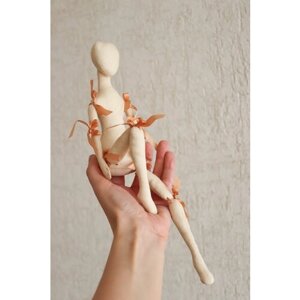 Джейн, 32 см. Заготовка подвижной интерьерной куклы из текстиля для рукоделия, хобби, творчества