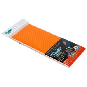 Эко-пластик к 3Д ручке 3doodler Start, цвет оранжевый, 24 шт. Wobble Works [3DS-ECO06-ORANGE-24]