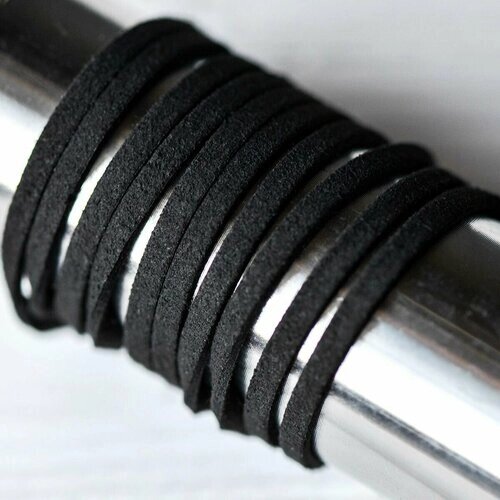 Эко замша шнур, намотка 5 метров, 3 мм толщина, черный от компании М.Видео - фото 1