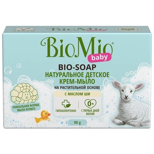 Экологичное детское туалетное крем-мыло BioMio с маслом Ши 0+, 90 г от компании М.Видео - фото 1
