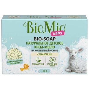 Экологичное детское туалетное крем-мыло BioMio с маслом Ши 0+90 г