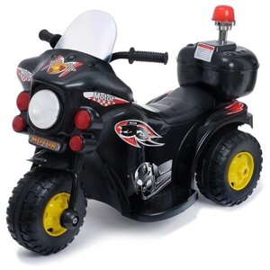 Электромобиль "Мотоцикл шерифа", цвет чёрный / детский траспорт / каталка для малышей / подарок на день рождения ребенку / для игр на улице /