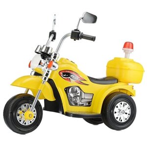 Электромотоцикл детский, звук мотора, звук сирены, свет фар. R0001 (цвет желтый)