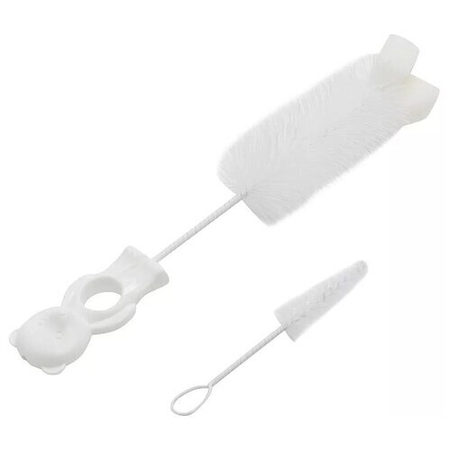 Ершик Canpol babies 2/410 для мытья бутылочек и сосок с губкой Белый, форма: мишка от компании М.Видео - фото 1