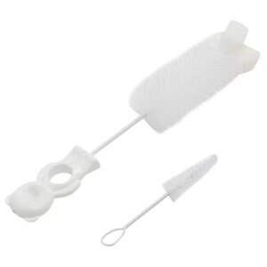 Ершик Canpol babies 2/410 для мытья бутылочек и сосок с губкой Белый, форма: мишка