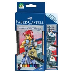 Faber-Castell Акварельные карандаши "Art Grip" Anime Manga фантазия + кисточка sela