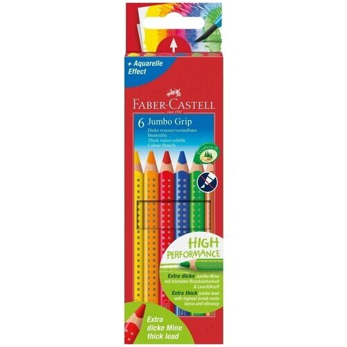 Faber-Castell Цветные карандаши Jumbo Grip 6 цветов (110906) разноцветный от компании М.Видео - фото 1