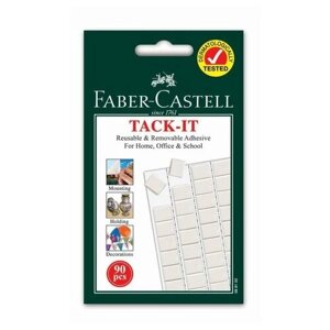 FABER-CASTELL Клеящие подушечки Faber-Castell TACK-IT белые, 90 штук /упаковка, 50 г, блистер
