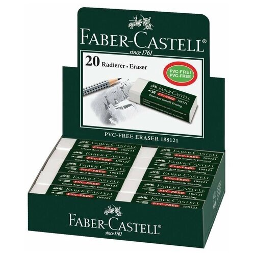Faber-Castell Набор ластиков 188121, 20 шт. белый 20 шт. от компании М.Видео - фото 1