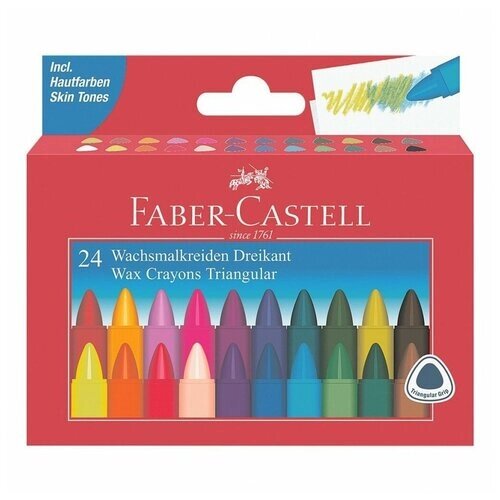 Faber-Castell Восковые карандаши Triangular, 24 цвета от компании М.Видео - фото 1