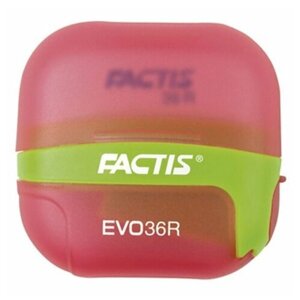 Factis EVO36R_red Ластик factis с точилкой, ластик мягкий из синтетического каучука, размер 39,5х23,5х9,2 мм factis