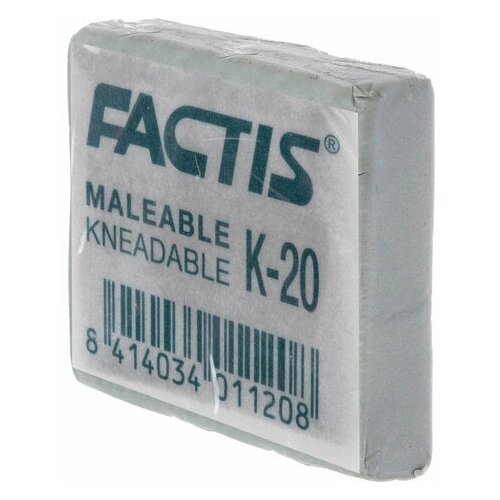 FACTIS Ластик-клячка factis k 20 , 37х29х10 мм, серый, прямоугольный, супермягкий, натуральный каучук, ccfk20, 20 шт. от компании М.Видео - фото 1