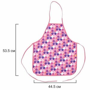 Фартук для труда N 1 School Клетка розовая с нарукавниками, 1716516