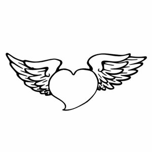 Форма (вырубка) Сердце c крыльями» 5 см (Lubimova)