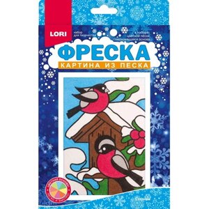 Фреска. Картина из песка "Снегири"