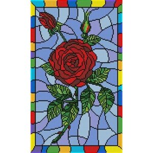 Фрея Кристальная мозайка "Красная роза. Витраж"