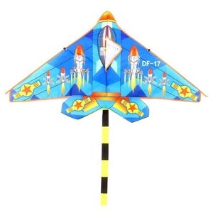 Funny toys Воздушный змей «Самолёт» с леской, цвет синий