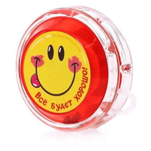 Funny toys Йо-Йо «Всё будет хорошо», шарики внутри, d=4,7 см, цвета микс от компании М.Видео - фото 1