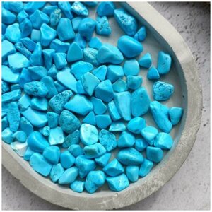 Галтованный натуральный Говлит голубой (тонированный минерал). Упаковка 100 гр, фракция 5*10 мм.