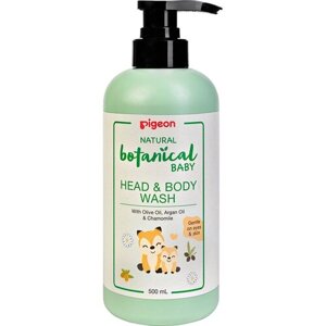 Гель для купания и мытья головы и тела, Pigeon, Natural Botanical Baby Head & Body Wash, 500мл