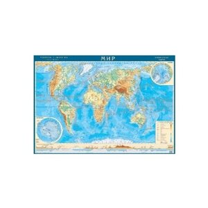 Геоцентр Карта Мира физическая (МИРФ28АГТ), 120  80 см