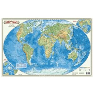ГеоДом Карта настольная Мир Физический (4607177451404), 58  38 см