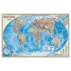 ГеоДом Карта настольная Мир Политический (4607177451398), 58  38 см