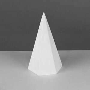 Геометрическая фигура пирамида шестигранная, 20 см (гипсовая) (комплект из 2 шт)