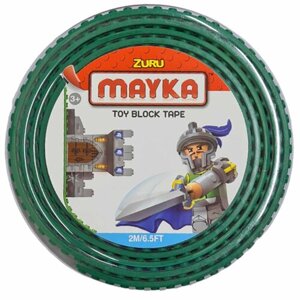 Гибкая лента-скотч Zuru для кубиков Лего "Mayka" 2м/3см / Силиконовая лента для конструкторов LEGO, темно-зеленая арт. 8303/2