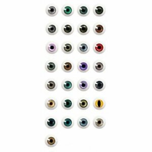 Глаза акриловые 12 мм серо - зеленые для кукол БЖД / BJD
