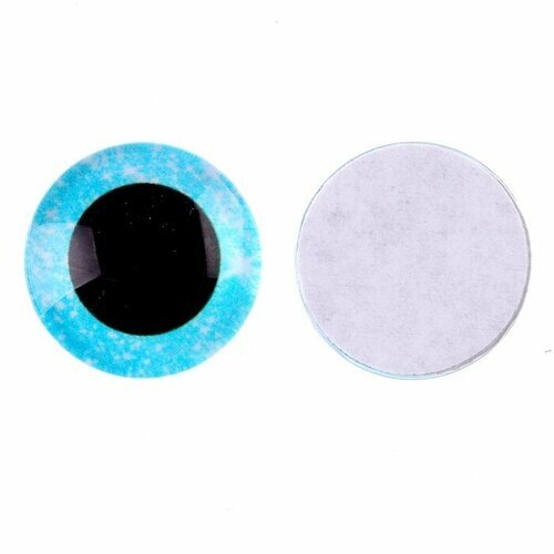 Глаза на клеевой основе, набор 10 шт, размер 1 шт — 15 мм, цвет голубой с блeстками от компании М.Видео - фото 1