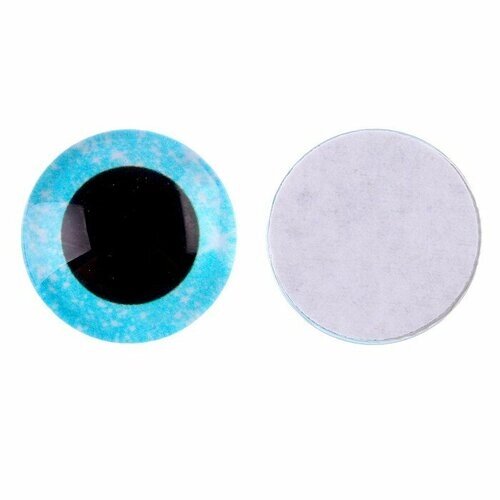 Глаза на клеевой основе, набор 10 шт, размер 1 шт — 18 мм, цвет голубой с блeстками от компании М.Видео - фото 1