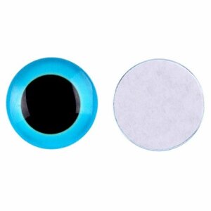 Глаза на клеевой основе, набор 10 шт, размер 1 шт. 18 мм, цвет голубой