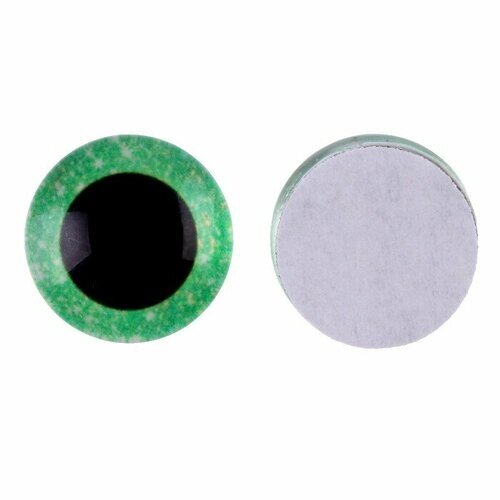 Глаза на клеевой основе, набор 10 шт, размер 1 шт — 18 мм, цвет зелeный с блeстками от компании М.Видео - фото 1