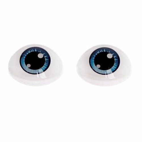 Глаза, набор 10 шт, размер 1 шт: 11,615,5 мм, цвет серо-голубой от компании М.Видео - фото 1