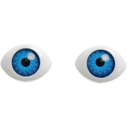 Глаза, набор 8 шт, размер 1 шт: 1,5 x 1 см, размер радужки 9 мм, цвет голубой от компании М.Видео - фото 1