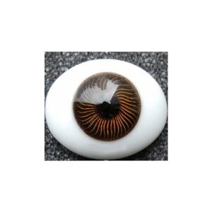 Глаза овальные стеклянные 14 мм карие для кукол Доллмор