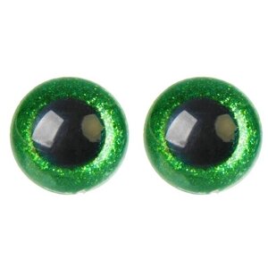 Глаза винтовые с заглушками, "Блестки" набор 18 шт, размер 1 шт 2,4 см, цвет зеленый 4312239