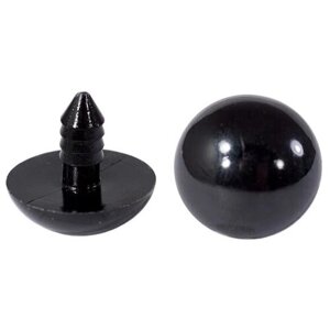 Глазки для игрушек винтовые круглые с фиксатором-заглушкой 18 мм (черный)12"20 шт