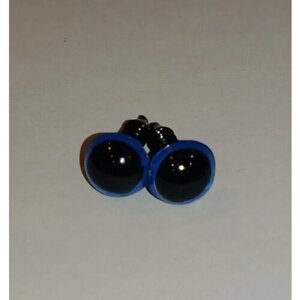 Глазки для игрушек винтовые, с фиксатором, диаметр 10 мм, набор 10 штук, цвет синий