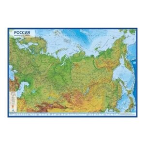 Глобен Физическая интерактивная карта России 1:7,5 120х80 на рейках