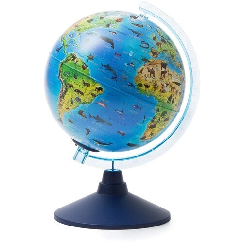 Глобен Глобус зоогеографический "Глобен", интерактивный, диаметр 210 мм, с подсветкой от батареек, с очками от компании М.Видео - фото 1