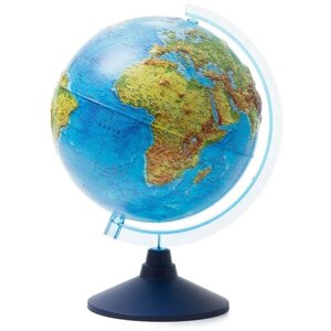 Глобус физико-политический рельефный Globen, 25см, интерактивный, с подсветкой от батареек на круглой подставке, 281840
