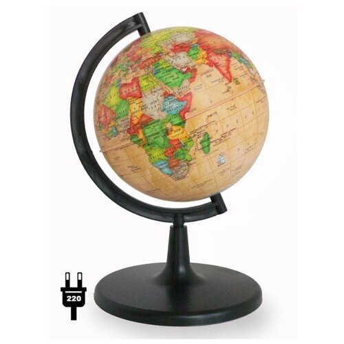 Глобус политический "Ретро-Александр" диаметром 150 мм, с подсветкой от компании М.Видео - фото 1