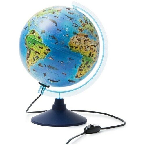 Глобус Зоогеографический Globen, 25см, интерактивный с подсветкой от сети + очки виртуальной реальности от компании М.Видео - фото 1
