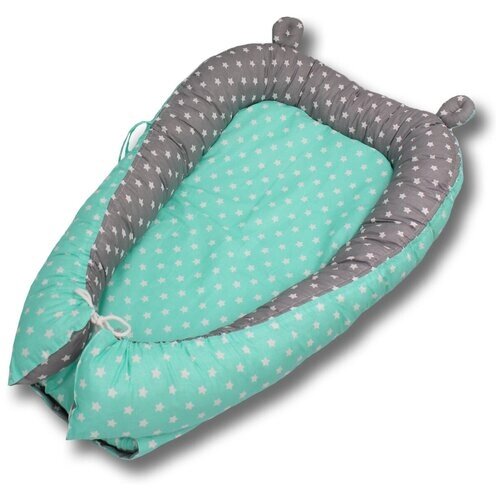 Гнездышко-кокон для новорожденных Body Pillow, расцветка "Звезды комби серо-розовые" от компании М.Видео - фото 1